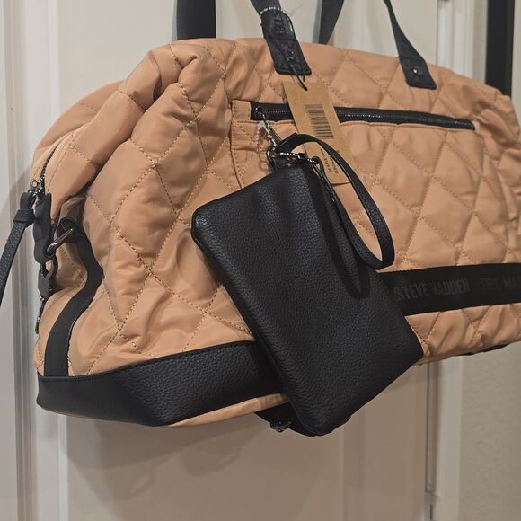 Steve Madden BAmos Quilted Weekender- Camel - Picture 6 of 9